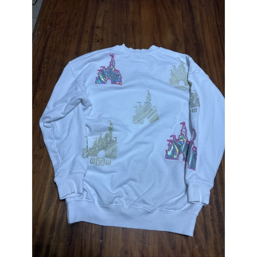 Disney Parks Cinderlla's Castle Reflective Icon Adult Women's Sweatshirt Sz M